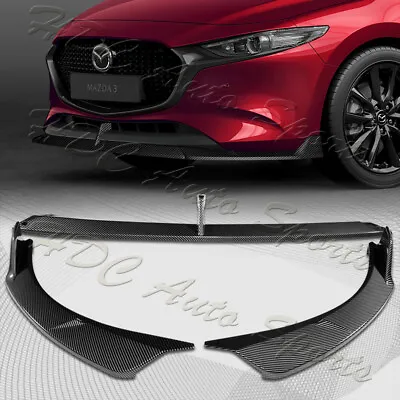 For 2019-2024 Mazda 3 Hatchback MS-Style Carbon Painted Front Bumper Lip Spoiler • $103.99