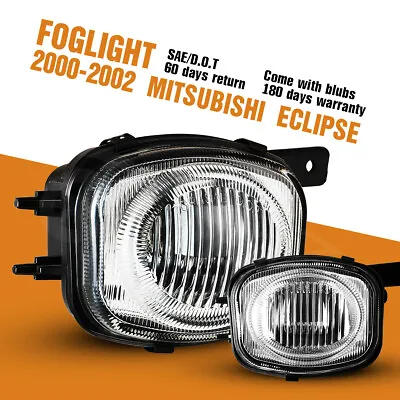 Fits 00-02 Mitsubishi Eclipse Fog Lights Bumper Clear Lens Pair Lamps Left Right • $39.99