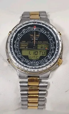 Vintage CITIZEN WR100 GN-4-S CHRONOGRAPH WATCH DIGITAL & ANALOG World Timer • $200