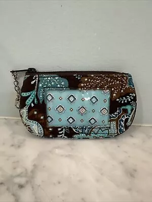 Vera Bradley ID Zip Coin Purse In Java Blue Pattern Retired • $8