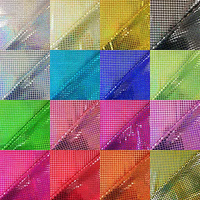 Sequin Hologram Square Fabric Shiny Sparkly Fancy Dress Dance - Sold Per Metre • £5.95