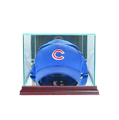 New Baseball Cap Display Case Glass *UV Cherry Molding Free Shipping Made In USA • $61.29