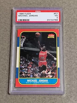 Michael Jordan Rookie 1986 Fleer Basketball #57 PSA 3 • $2249.99