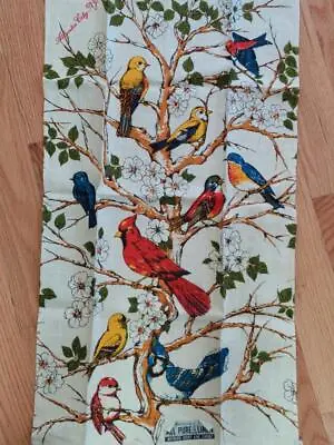 Vintage Parisian Prints Pure Linen Kitchen Towel Birds Atlantic City NJ NEW • $24.99