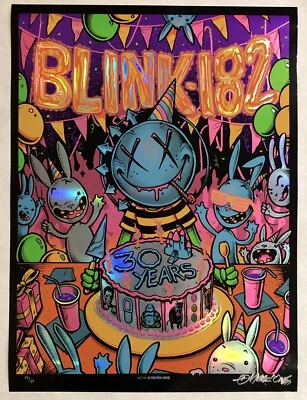 $329.99 • Buy Blink 182 Poster SIGNED By Munk One 30th Anniversary FOIL AP #/50 Screen Print