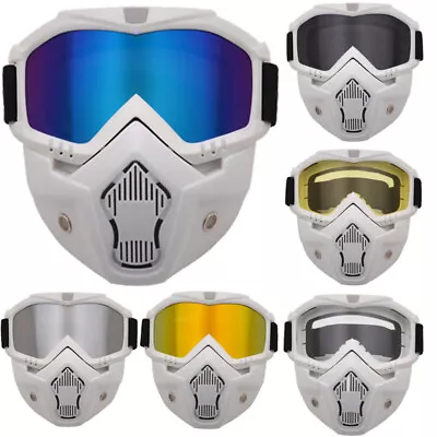 Detachable Motorcycle Goggles Motocross Racing Off Road Face Mask Shield Eyewear • $11.99