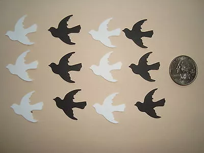 50 Paper Martha Stewart Dove Bird Die Cuts Punches Black And White • $1.99