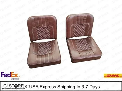 Front Seat Cushion Set For MILITARY JEEP FORD WILLYS MB GPW Brown Diamond Cut • $349.99