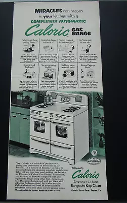 1952 Vintage Print Ad Caloric Gas Range Completely Automatic Miracle • $7.75