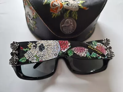 Ed Hardy Love Kills Slowly Skull Womens Sunglasses With Case Rhinestones • £68