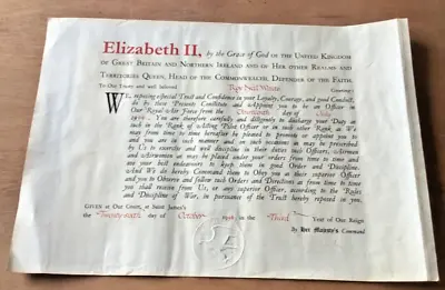 Queen Elizabeth II Signed Parchment Document RAF Military Appointment 1954 • £256.03