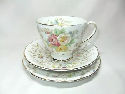 Collingwoods Yellow Pink Blue White Floral Trio - Cup & Saucer & Side Plate • £9.99