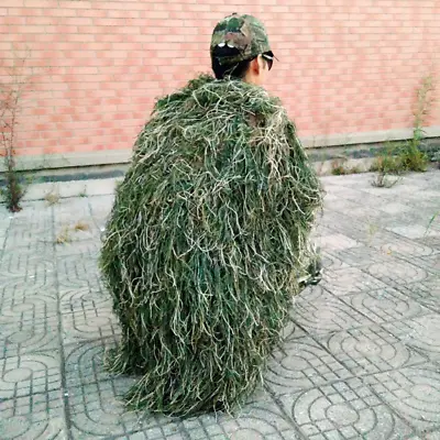 Men Blankets/Cover Ghillie Suit Handmade Knitting HuntingCloakCamouflage Clothes • $51.56