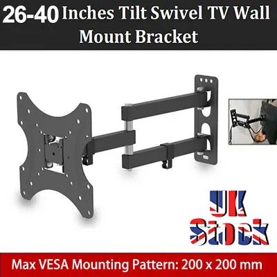 TV Wall Bracket Mount Tilt Swivel Samsung LG Toshiba 26 28 30 32 38 40 42 Inch • £14.59