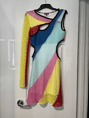 As New Staud Rainbow Midi Knit Dress As New Condition Lined Size Small • $64.22