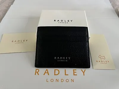 Radley Men’s Card Holder-Dean Street Black Leather In Gift Box-BNWT RRP £39 • £22.50