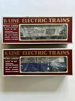 K-line O Gauge Rolling Stock 90008 Penn Central Flexi-Flo Hopper & 90005 Gondola • $22.99