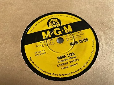 CONWAY TWITTY :  MONA LISA  /  HEAVENLY.  UK. 78.rpm (1959) • $157.91