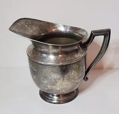 Vintage MM & Co. EPNS Elegant Silver Tone Pitcher Water Tea Silverplate Wide Lip • $18