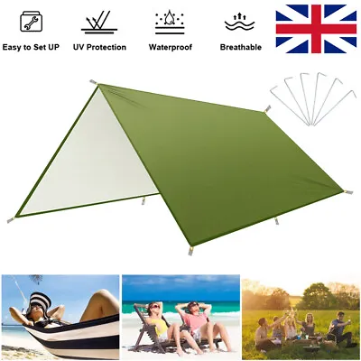 3mx3m Tent Tarp Hammock Rain Sun Shade Shelter Waterproof Camping Picnic Pad Mat • £17.92