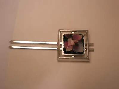 2  Colorful Flower Floral MODERN Tie Bar Clip Fuchsia • $26.49