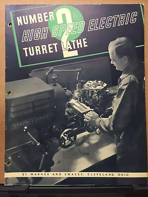 Vtg Warner & Swasey Co Trade Catalog 1936 No 2 Turret Lathe Machine Tool • $22.98