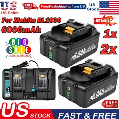 18V 8.0Ah 6AH BL1830 Battery / Charger For Makita BL1860 BL1850B LXT BL1840 • $17.99