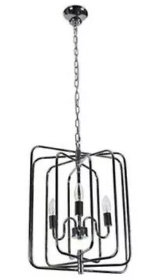 CANDYINHOM  Modern 3 Light Chrome Finish Metal Rotatable Cage Lighting • $42.88