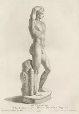 Zanetti's Ancient Statues - 18th Century Engraving Apollo Adonis • £111