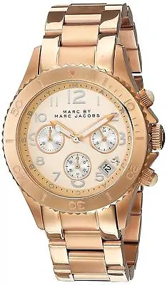 Marc By Marc Jacobs Womens Rock Chronograph Watch Rose Gold MBM3156 • $199