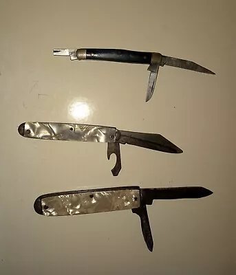 Vintage Pocket Knife Lot The Ideal USA  Cracked Ice Knives  • $15.85