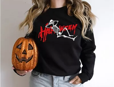 Happy Halloween Pumpkin Tee Witch  Season Unisex Sweatshirt  Skeleton 3 • £10.69