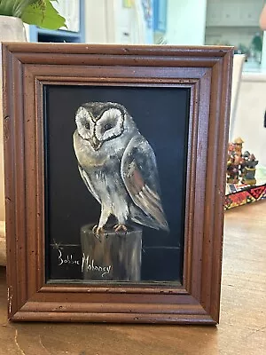 Oil Painting Retro Vintage Owl Signed Framed 1982 Oil On Board Debbie Mahoney • $24.99