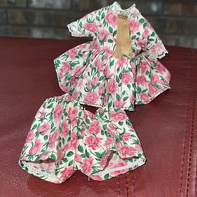 Muffie 8  Doll Dress Bloomers Pink Green Vtg Floral Nancy Ann Storybook NASB • $49.95