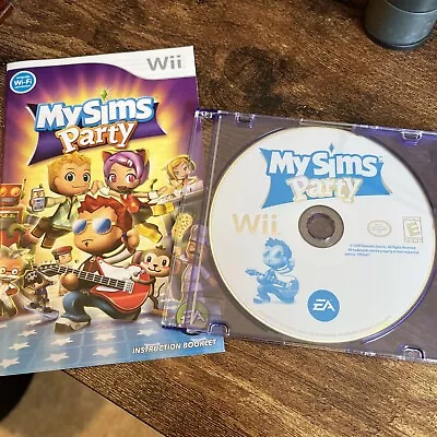 My Sims Party Nintendo Wii Video Game Disc + Manual - Tested - Fast Shipping! • $3.99