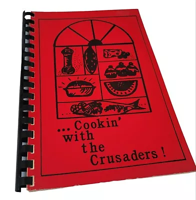 Vtg 80's Cookin' With The Crusaders Cookbook Most Holy Redeemer School Tampa FL • $12