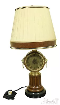 L32859EC: MAITLAND SMITH Clock Face Lamp W. Shade & Marble Base • $495