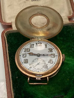 Rare 9ct Gold J W Benson Half Hunter Trench Watch WW1 Military Officer Watch • £895