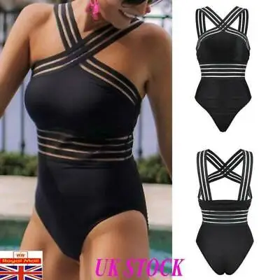 £12.06 • Buy Women One Piece Halter Monokini Swimsuit Swimming Costume Bikini Swimwear Summer