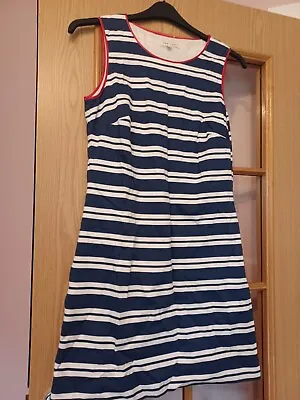 £1.99 • Buy Kew  159  Navy And White  Striped   Cotton   Dress   Size    12