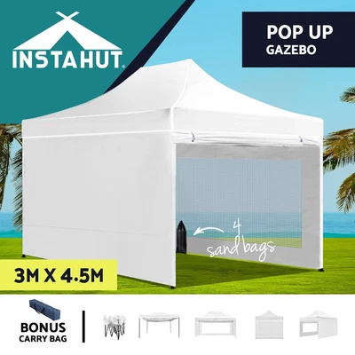 $249.95 • Buy Instahut Gazebo Pop Up Marquee 3x4.5 Folding Wedding Tent Gazebos Shade White