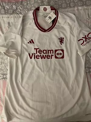 Adidas 23/24 Manchester United Third Soccer Jersey White Men’s Size XXL IP1741 • $45