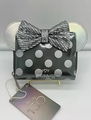 Loungefly Disney100 Mickey Mouse Platinum Mini Zipper Wallet • $55