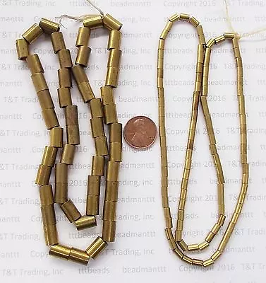 TB269   200  Pc Medium African Metal Tube  Trade Beads   Bin L3 • $13.50