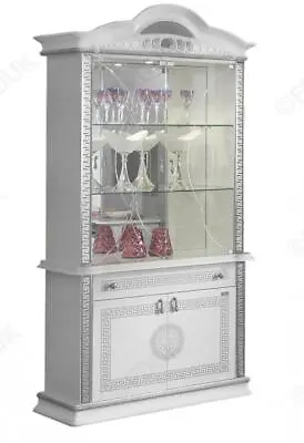 £1099 • Buy Versace Design New Venus White/silver Italian High Gloss 2 Door Display Cabinet