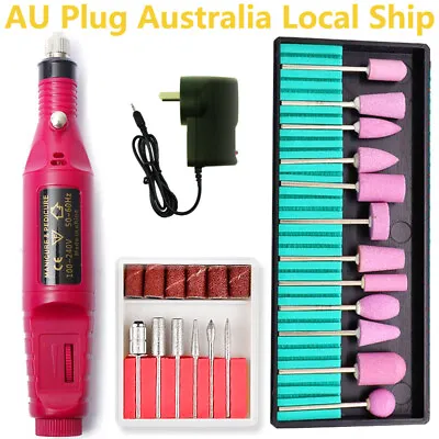 Electric Nail Drill Bits 18File Tool Kit Machine Acrylic Manicure Art Pen Shaper • $20.99