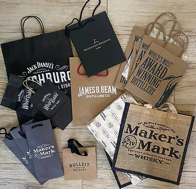 Distillery Bourbon Gift Bags Buffalo Trace Makers Mark Burlap Bulleit ++ • $32