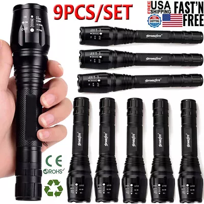 1/9PCS Super Bright LED Torch Flashlight Zoomable 990000Lumen Tactical Lamp US • $13.15
