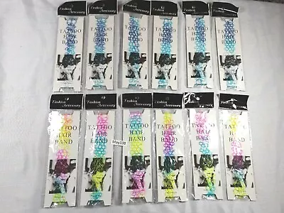 £7 • Buy Job Lot 12 Rainbow Tattoo Hair Forehead Band Boho Hippy Festival 60s Fancy Dress