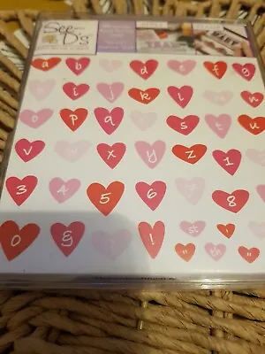 See D's Love Heart Letters Craft Stamps Plus  4 Wooden Heart Stamps. New Bargain • £3